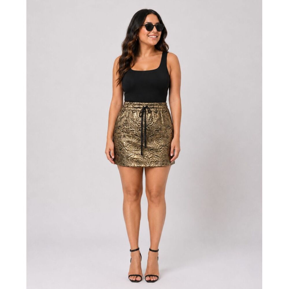 Zadig & Voltaire Elastic Waist Micro Mini Gold-tone 34